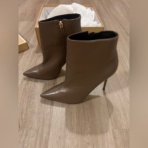 Saks Fifth Avenue Ankle Boots, Taupe, Size 10